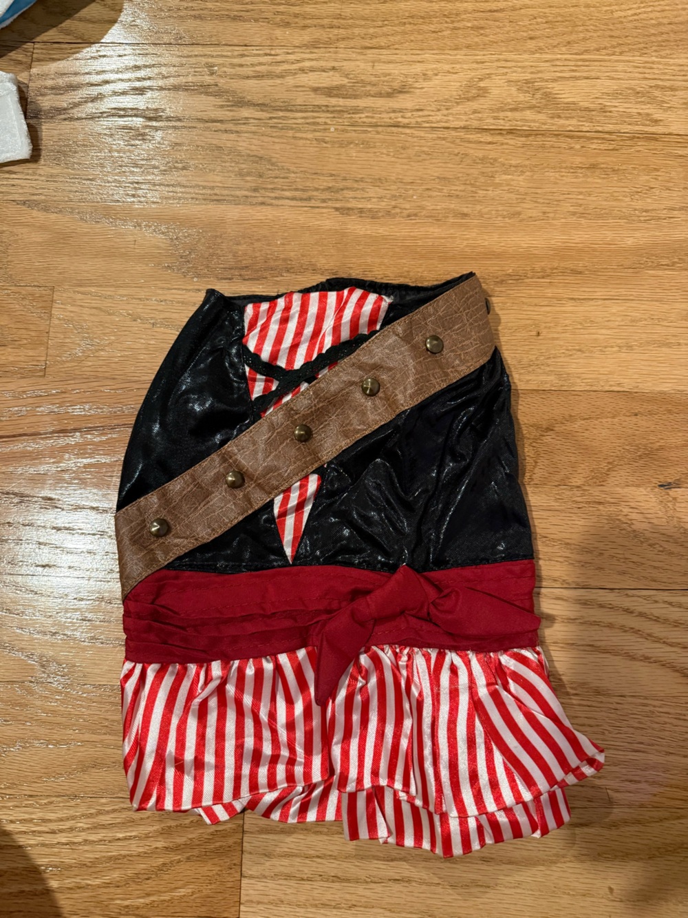 Dog/cat Pirate Costume Dress with Striped Skirt - Black and Red - Picture 5 of 6